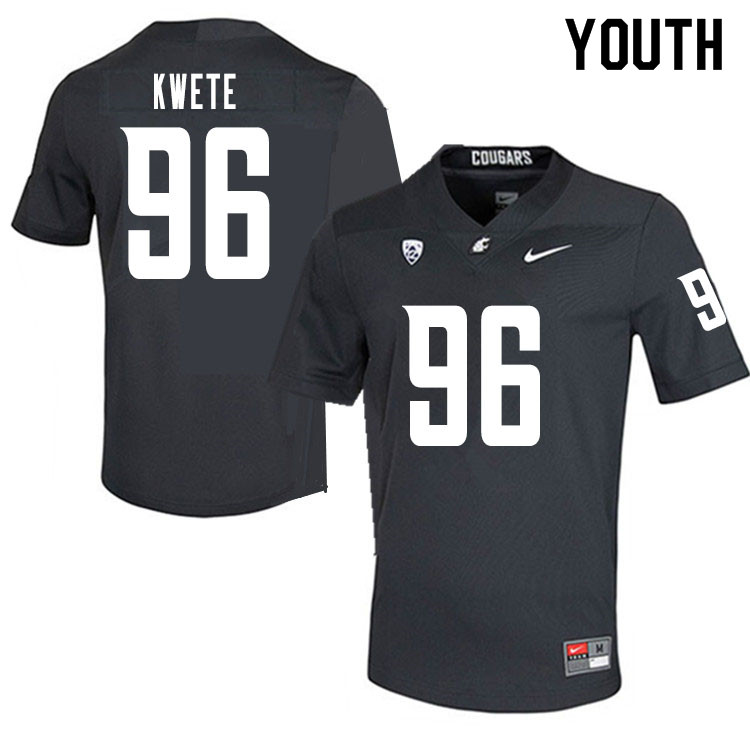 Youth #96 Cosmas Kwete Washington State Cougars College Football Jerseys Sale-Charcoal